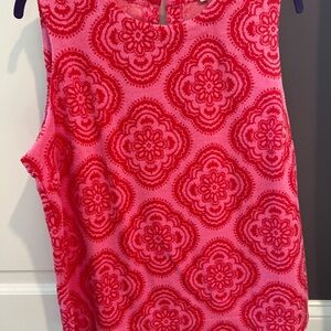 Boden Pink and Red Floral Tank Top
